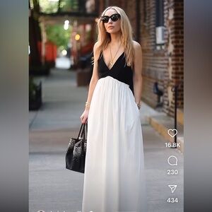 Zara Black and White Midi Dress